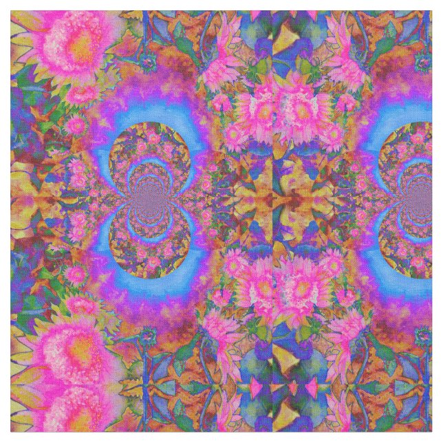 Tela Campos de girasol para siempre - rosa (De cerca)