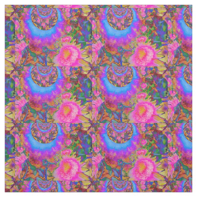 Tela Campos de girasol para siempre rosados (Retal)