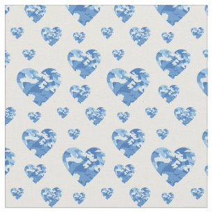 Tela Camuflaje campestre Camo Hearts Blue Boys