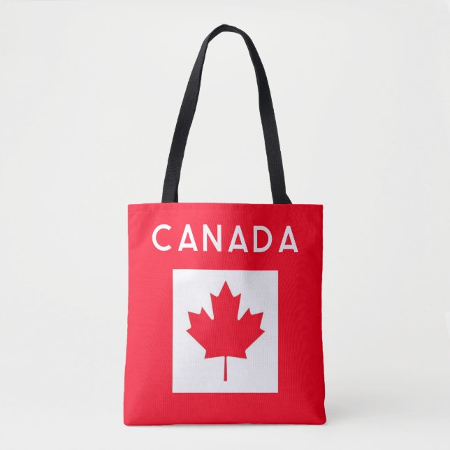 Tela CANADA. Bandera canadiense. Patriótico. Bolso de t (Anverso)