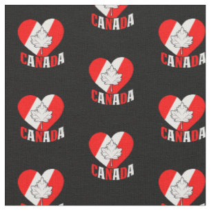 Tela Canadá hojas de arce de corazón rojo blanco sobre
