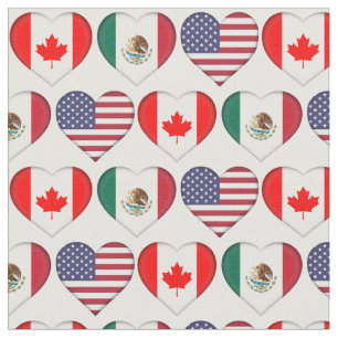 Tela Canadá México EE.UU. 3 Corazones de bandera del pa