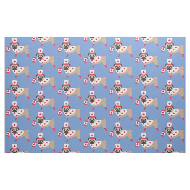 Tela Canadienses Pugs - Canada Day Fabric ("Cuarto gordo" (fat quarter))