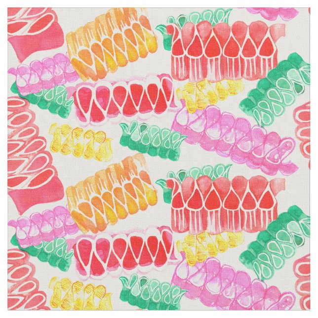 Tela Candy Candy Candy Holiday Sweets Watercolor (De cerca)