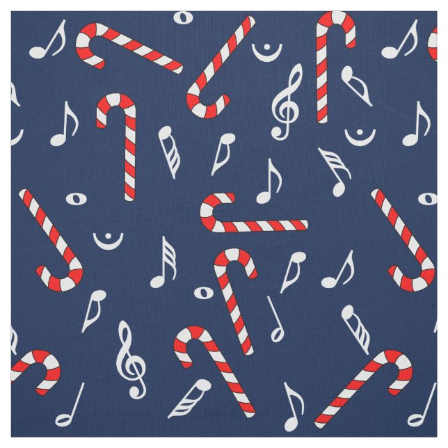 Tela Candy Cane Music Notes (Retal)