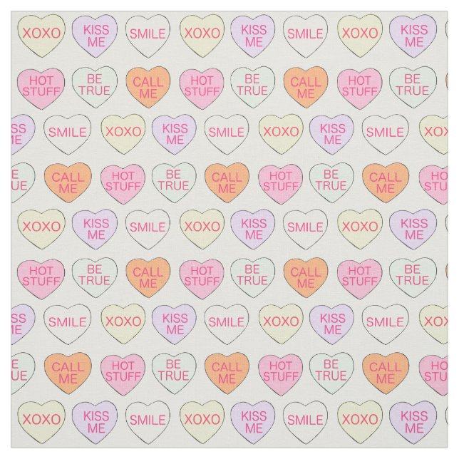 Tela Candy Conversation Heart Día de San Valentín Sweet (Retal)