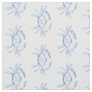 Tela Cangrejos blancos y azules costeros