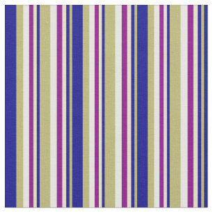 Tela Caqui oscuro, azul oscuro, morado y blanco