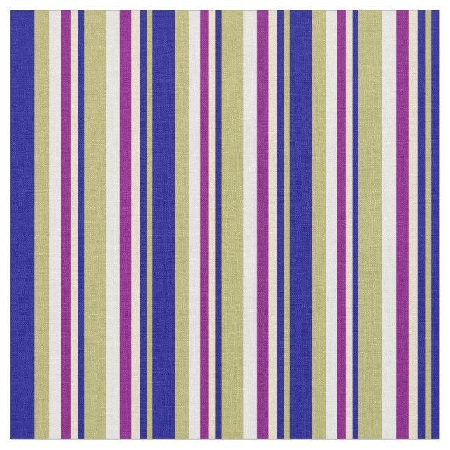 Tela Caqui oscuro, azul oscuro, morado y blanco (De cerca)