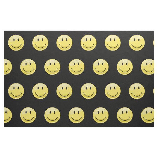 Tela Cara feliz amarilla clásica ("Cuarto gordo" (fat quarter))