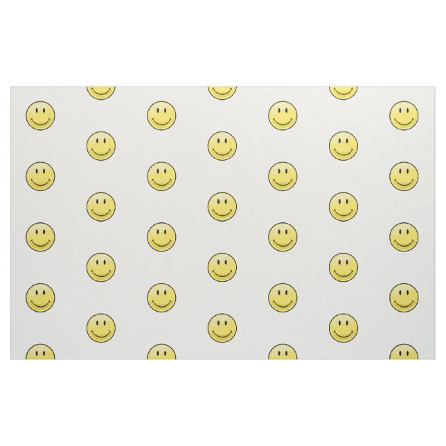 Tela Cara feliz amarilla clásica ("Cuarto gordo" (fat quarter))