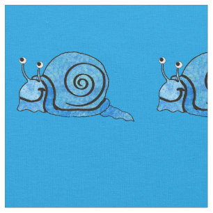 Tela Caracol sonriente Personalizado en tonos azules