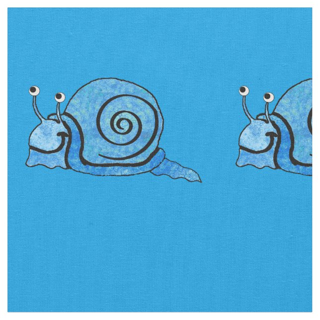 Tela Caracol sonriente Personalizado en tonos azules (De cerca)