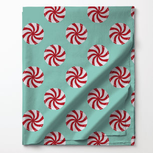 Tela Caramelo de menta roja turquesa