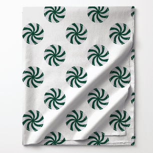 Tela Caramelo de Remolino de Menta Verde y Blanco