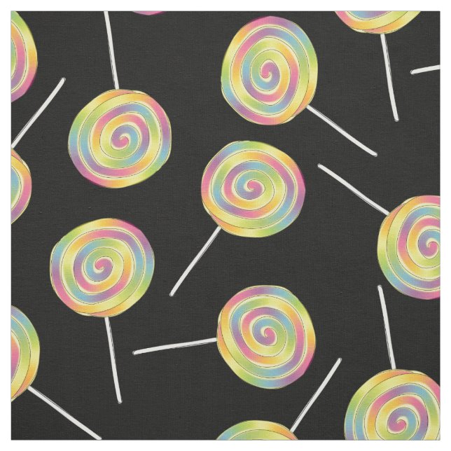 Tela Caramelos de Lollipops de Arcoíris Adorables para  (Retal)