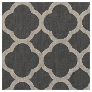 Tela Carbón Gris Carbón Moderno Quatrefoil a gran escal