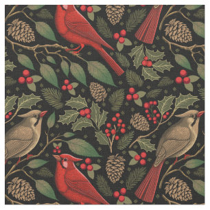 Tela Cardenales de invierno oscuros y amorosos