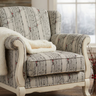 Tela Cardenales rojos dibujados a mano colocados en ram