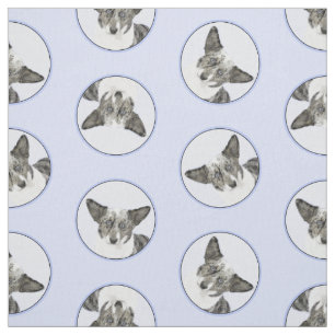 Tela Cardigan Welsh Corgi Azul Merle Pintura de perro