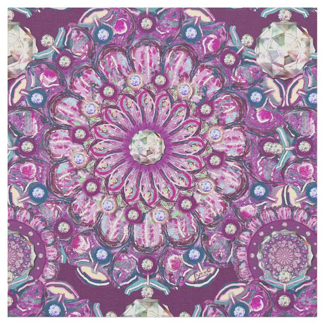 Tela Cardinal red Rosace (De cerca)