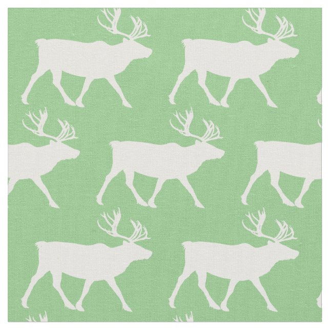 Tela Caribou Silhouettes Green Baby (De cerca)