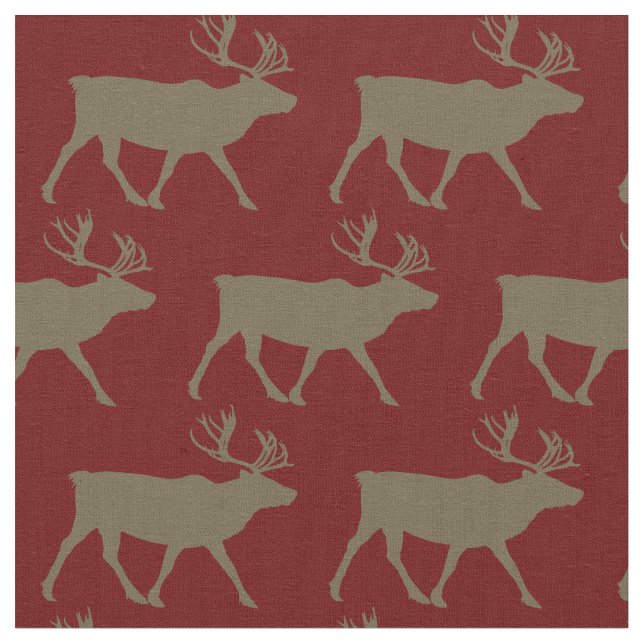 Tela Caribou Silhouettes Red (De cerca)