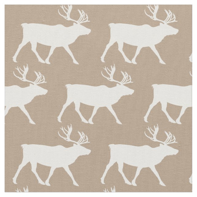 Tela Caribou Silhouettes Tan Baby (De cerca)
