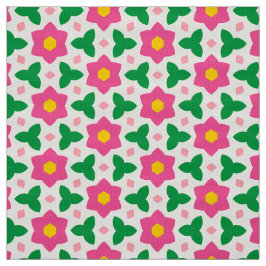 Tela CARNAVAL - Flores botánicas rosadas sobre la flor 