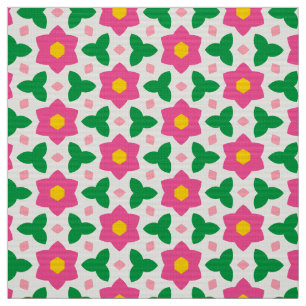 Tela CARNAVAL - Flores botánicas rosadas sobre la flor 