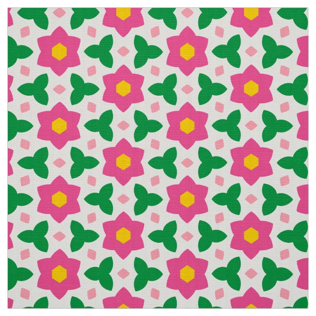 Tela CARNAVAL - Flores botánicas rosadas sobre la flor  (Retal)