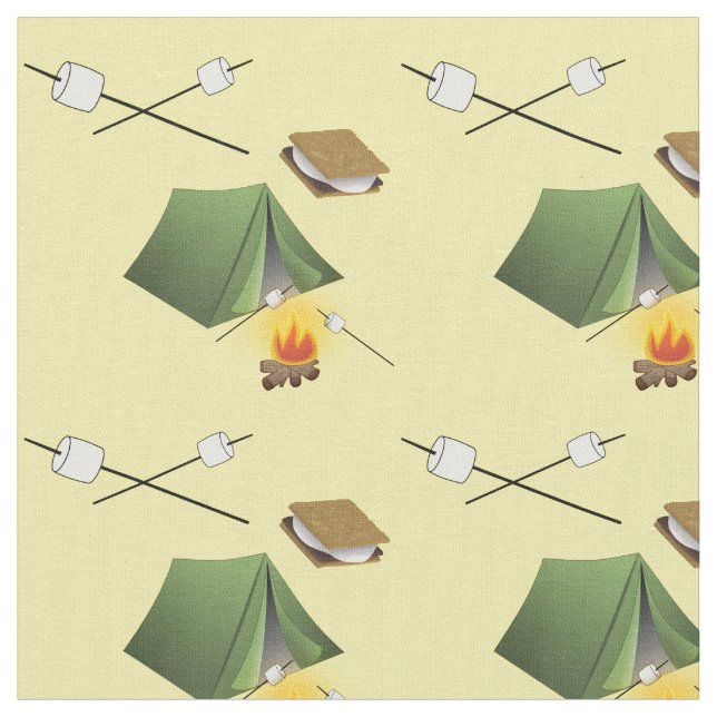 Tela Carpa de Camping, Fuego de Campamento y Patrón de  (De cerca)