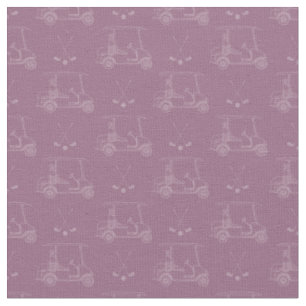 Tela Carritos de Golf Tonal y Palos sobre Magenta Gris