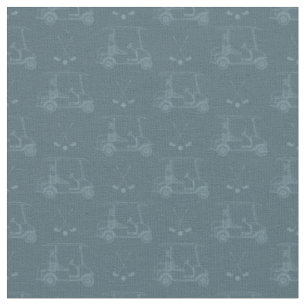 Tela Carritos de Golf y Palos Tonal sobre Azure Gris Os