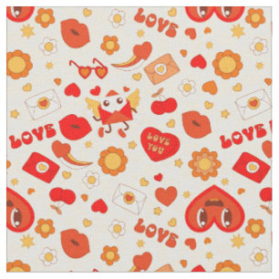 Tela Carta de amor de groovy pop art valentines de los