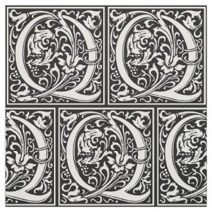 Tela Carta Q Monograma medieval Art Nouveau