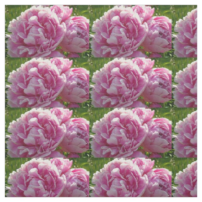 Tela Casa de campo de campo con flores de Pink Peony (Retal)