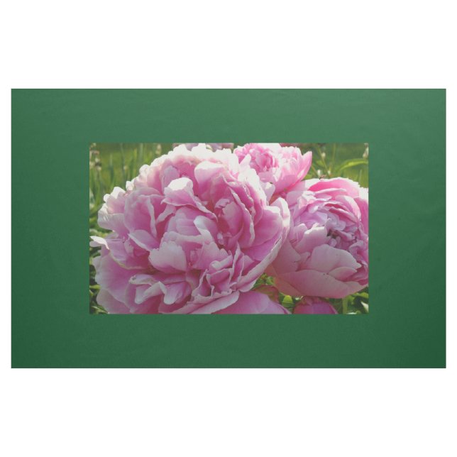 Tela Casa de campo de campo con flores de Pink Peony (Yarda)