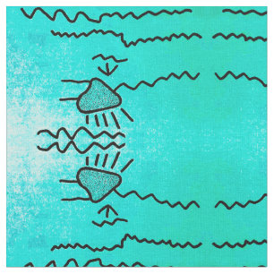 Tela Cascadia Aqua Pictograph Fabric