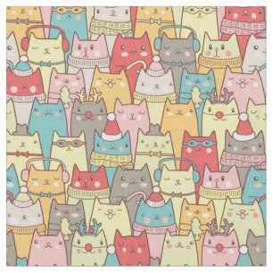 Tela Cats de navidad curados