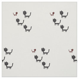 Tela Cats Happy Lyhography Design Fabric