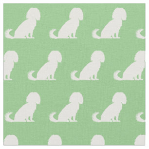 Tela Cavalier King Charles Dog Silhouette Mascota Green