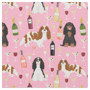 Tela Cavalier King Charles Spaniel vino rosa