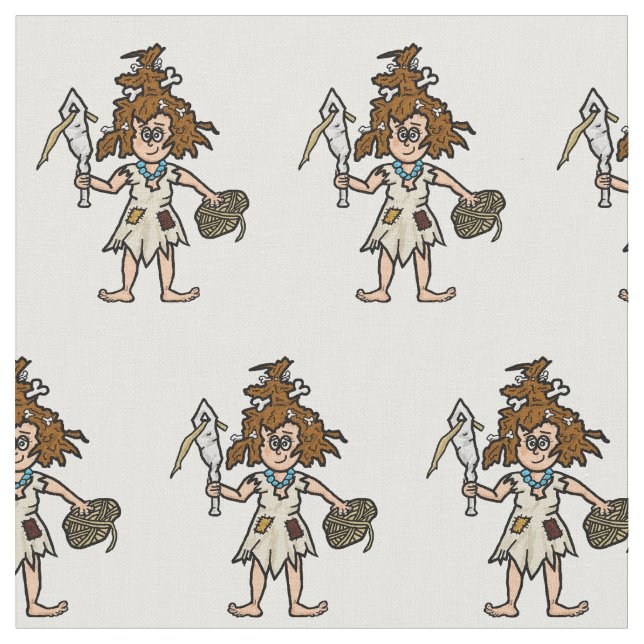 Tela Cave Woman Seamstress Fabric (De cerca)
