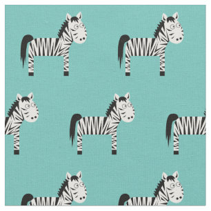Tela Cebra linda bebé nursery teal