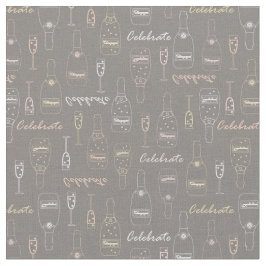 Tela Celebraciones de champán en gris