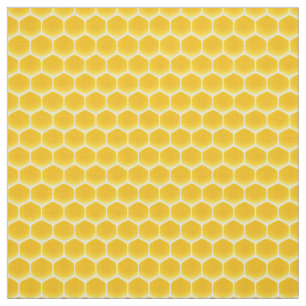 Tela Células pequeñas de impresión de Honeycomb amarill