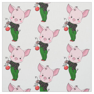 Tela cerdo hipster navidad