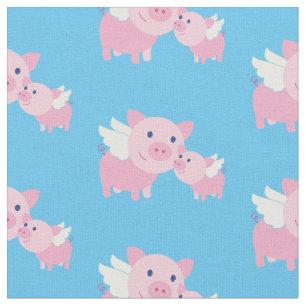 Tela Cerdos voladores Cute el Tejido de decoración de g