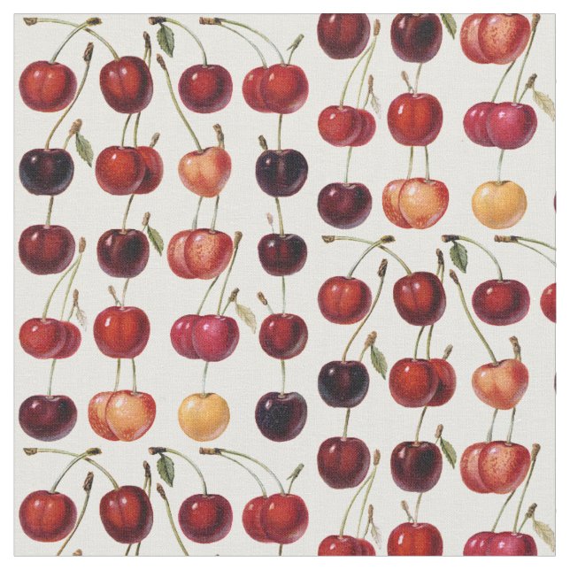 Tela Cerezas del vintage (De cerca)